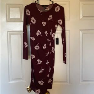 Forever 21 Contemporary Burgundy Floral Dress